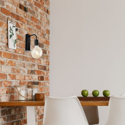 Wandleuchte ASTRID 1xE27/60W/230V glänzend schwarz