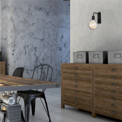 Wandleuchte ASTRID 1xE27/60W/230V glänzend schwarz