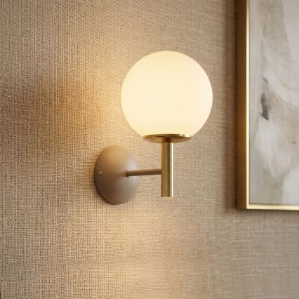Wandleuchte AWINION 1xE27/15W/230V Beige/Gold
