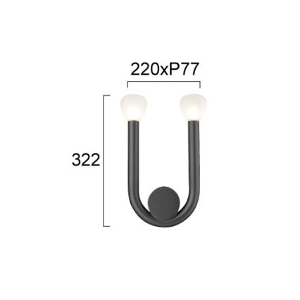 Wandleuchte DELORI 2xG9/28W/230V schwarz
