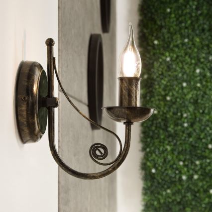 Wandleuchte DONATO 1xE14x40W/230V Patina