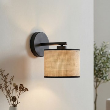 Wandleuchte ECO 1xE27/15W/230V beige/Rattan
