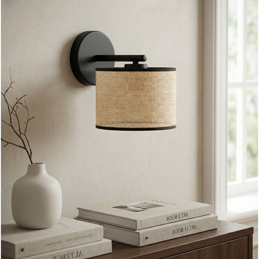 Wandleuchte ECO 1xE27/15W/230V beige/Rattan