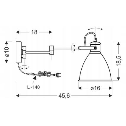 Wandleuchte ESPERA 1xE27/40W/230V