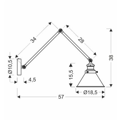 Wandleuchte FUNDO 1xE27/40W/230V schwarz/gold