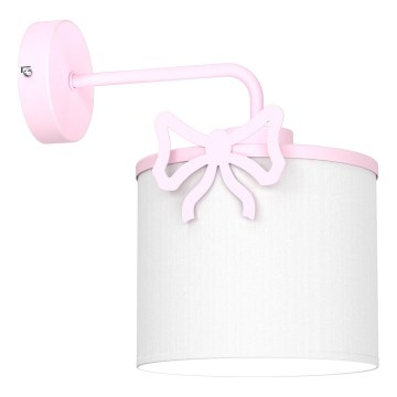 Wandleuchte für Kinder SWEET 1xE27/15W/230V weiß/rosa/Schleife