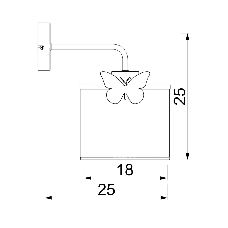 Wandleuchte für Kinder SWEET 1xE27/15W/230V weiß/Schmetterling