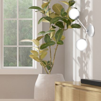 Wandleuchte JOY 2xE14/40W/230V weiß/chrom glänzend
