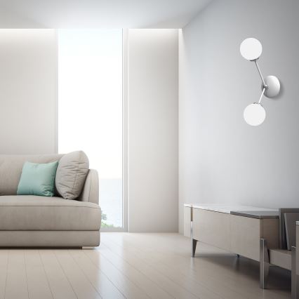 Wandleuchte JOY 2xE14/40W/230V weiß/chrom glänzend
