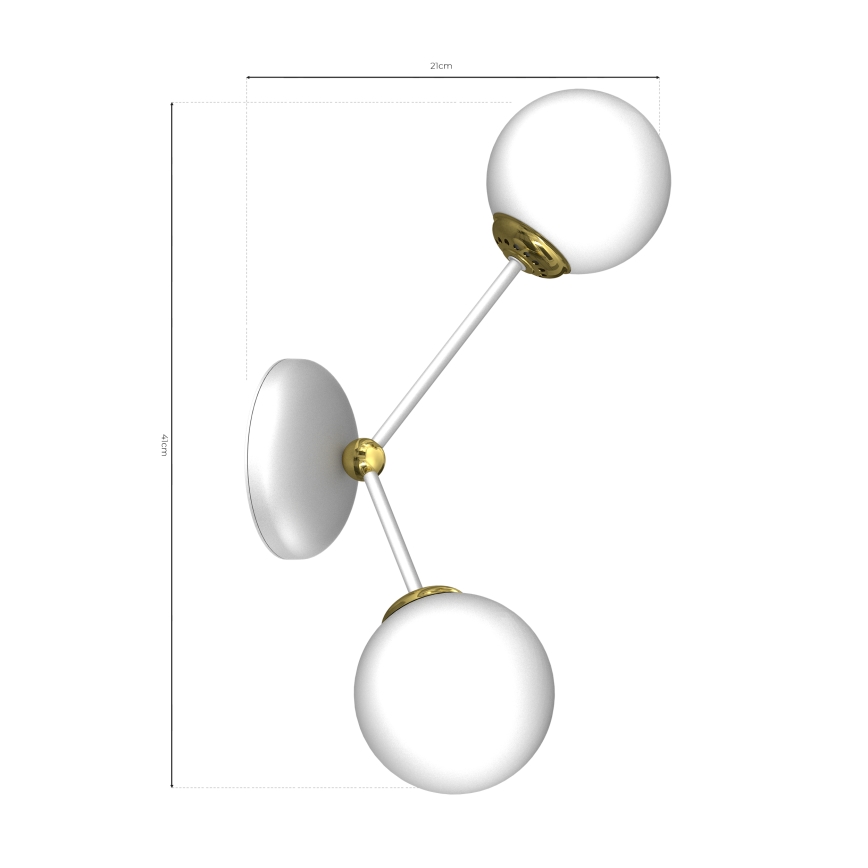 Wandleuchte JOY 2xE14/40W/230V weiß/gold