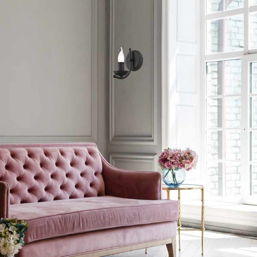 Wandleuchte LUCY 1xE14/60W/230V schwarz