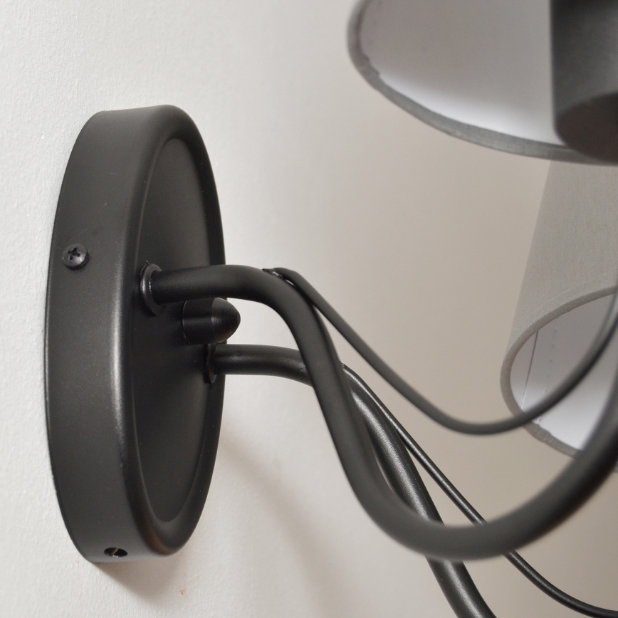 Wandleuchte MALBO 2x E27/15 W/230 V grau/schwarz