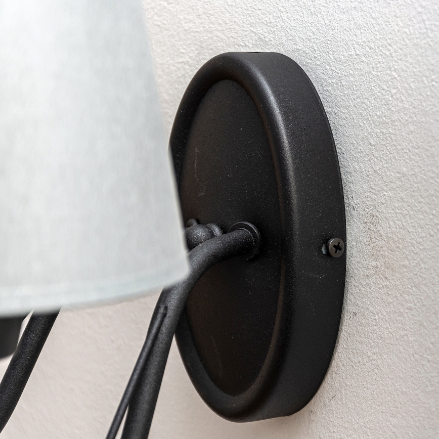 Wandleuchte MALBO 2x E27/15 W/230 V grau/schwarz