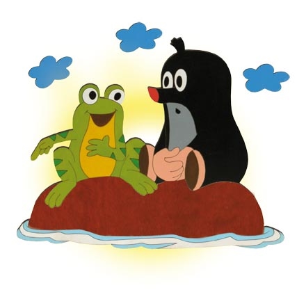 Wandleuchte Maulwurf mit Frosch