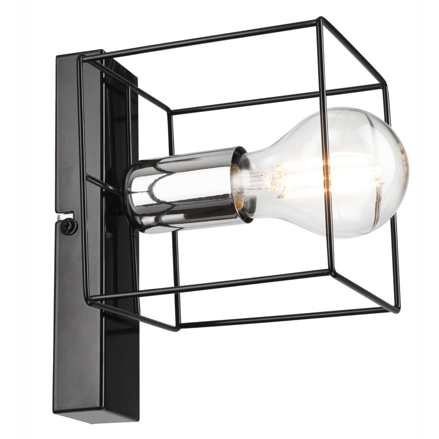 Wandleuchte MIKA 1xE27/60W/230V schwarz/glänzendes Chrom