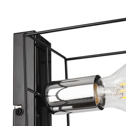 Wandleuchte MIKA 1xE27/60W/230V schwarz/glänzendes Chrom