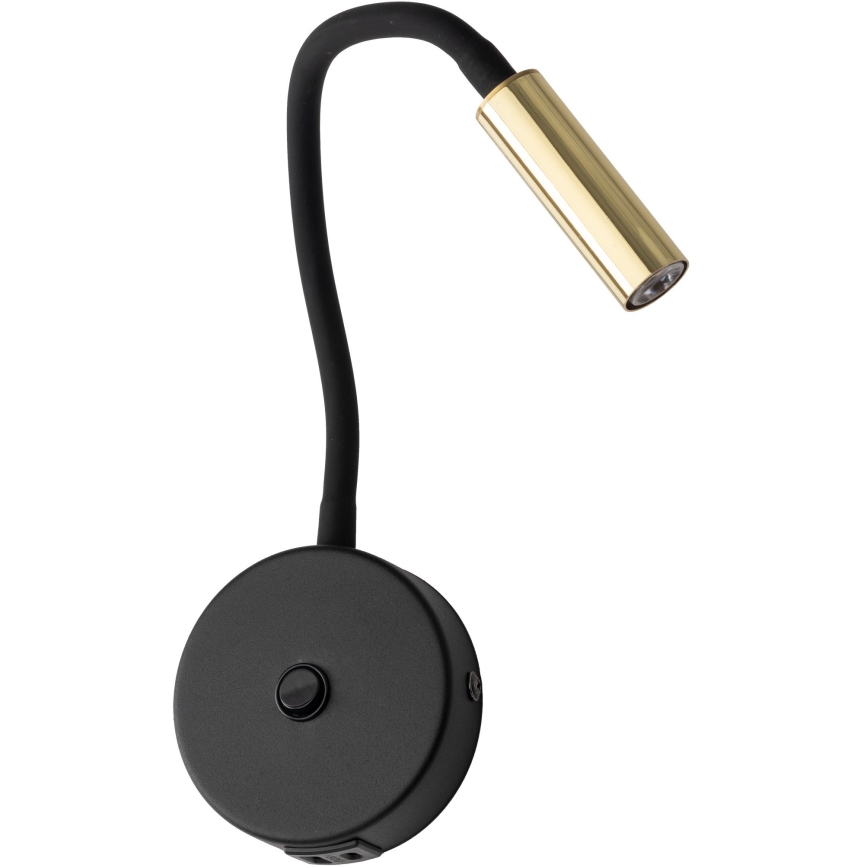 Wandleuchte mit USB-Anschluss LAGOS 1xG9/3W/5V 4000K schwarz/golden