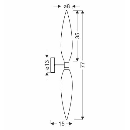 Wandleuchte NORDIC 2xG9/5W/230V schwarz/rauchgrau