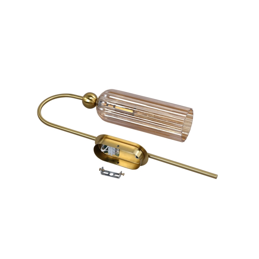 Wandleuchte PIEGA 1xE14/40W/230V Messing/rauchbeige