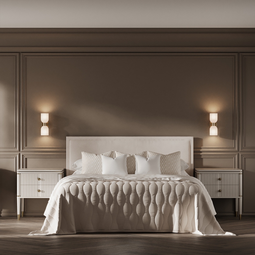 Wandleuchte PIEGA 2xE14/10W/230V Messing/weiß