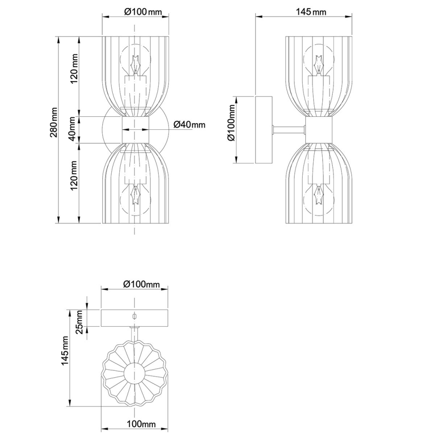 Wandleuchte PIEGA 2xE14/10W/230V Messing/weiß