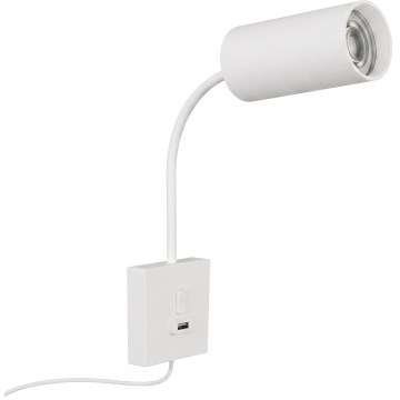 Wandleuchte PUNTO mit USB 1xGU10/9W/230V weiß