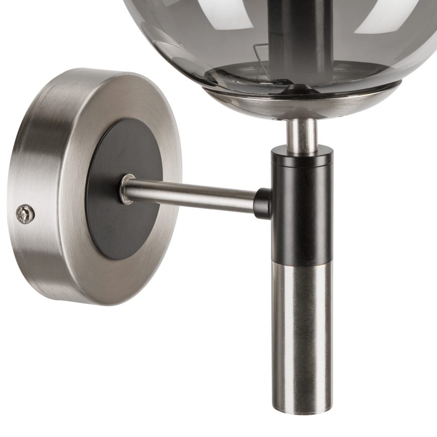 Wandleuchte ROLLO 1xE14/5W/230V matt Chrom/rauchig
