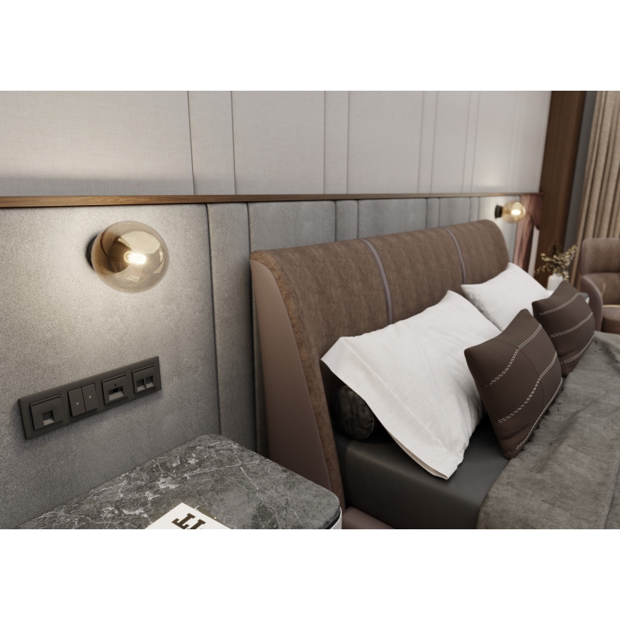 Wandleuchte ROSSI 1xE14/10W/230V schwarz/beige