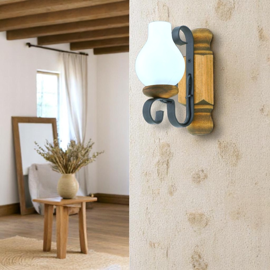Wandleuchte RUSTIC 1xE14/40W/230V Buche - FSC-zertifiziert