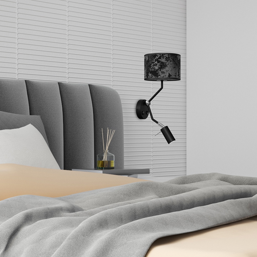 Wandleuchte SATINO 1xE27/40W/230V + 1xGU10/MR11/7W schwarz/grau
