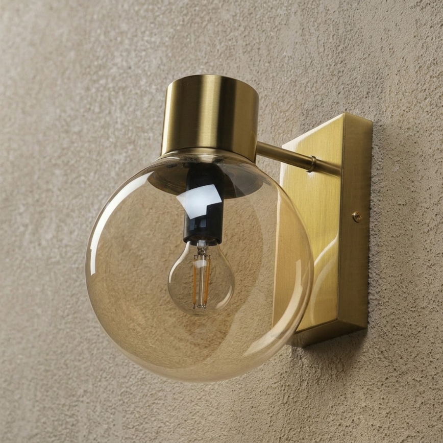 Wandleuchte SFERIO 1xE14/5W/230V Messing/rauchiges Beige