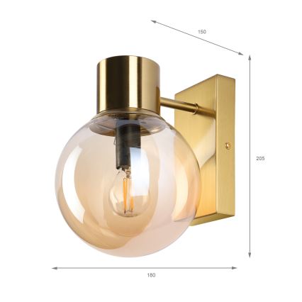 Wandleuchte SFERIO 1xE14/5W/230V Messing/rauchiges Beige