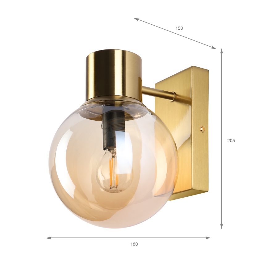 Wandleuchte SFERIO 1xE14/5W/230V Messing/rauchiges Beige