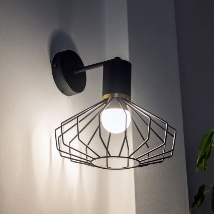 Wandleuchte SOLANO 1xE27/15W/230V schwarz/gold