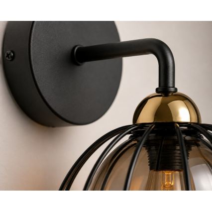 Wandleuchte SOLO BLACK 1xE27/60W/230V schwarz/golden