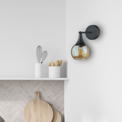 Wandleuchte STAR 1xE27/60W/230V schwarz/rauchig beige