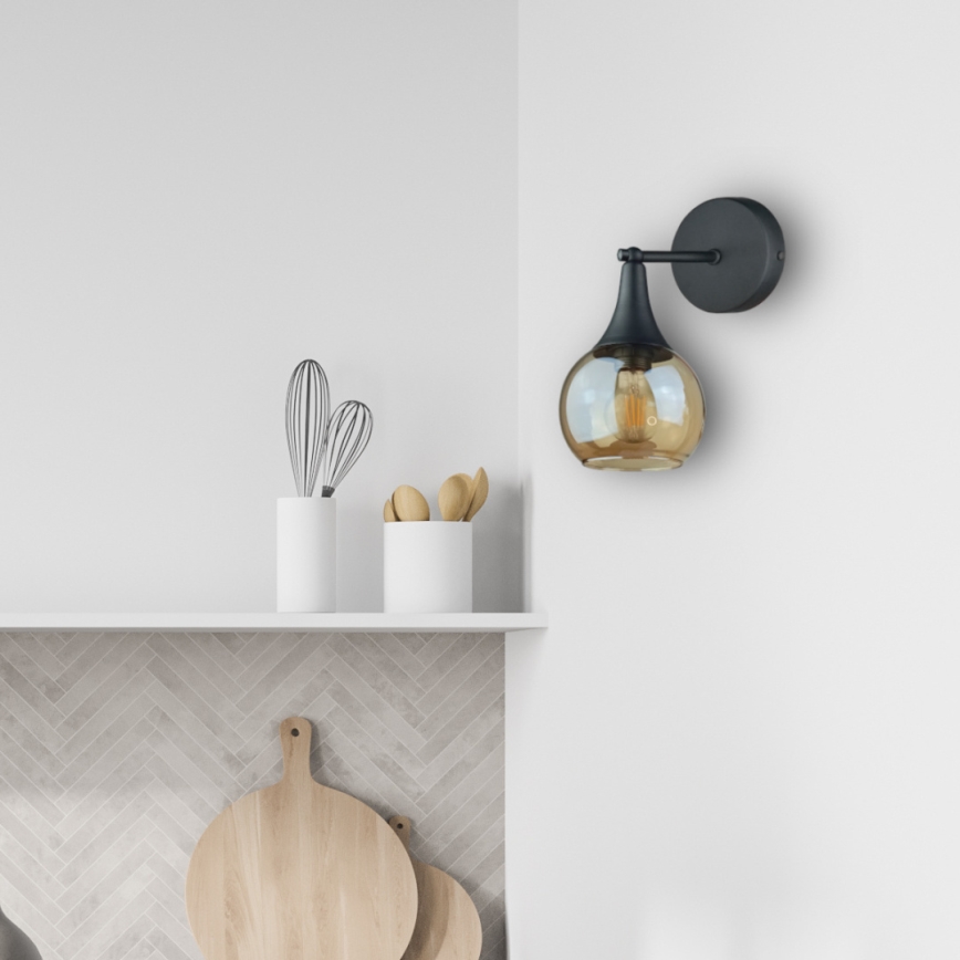Wandleuchte STAR 1xE27/60W/230V schwarz/rauchig beige