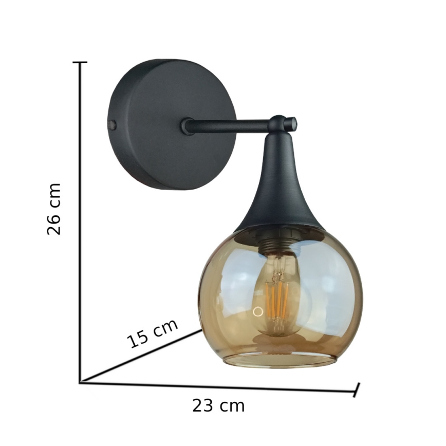 Wandleuchte STAR 1xE27/60W/230V schwarz/rauchig beige