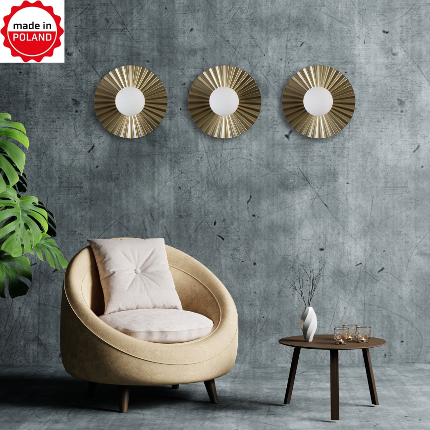 Wandleuchte SUNPLISS 1xG9/10W/230V Ø 30 cm goldfarben/cremefarben