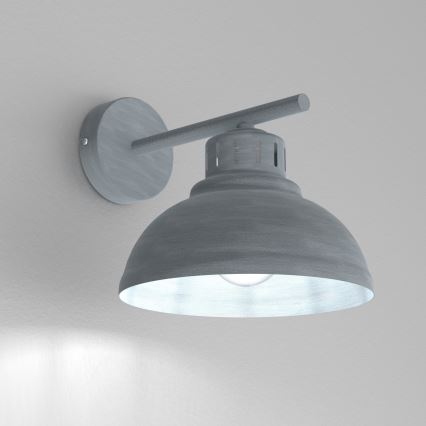 Wandleuchte SVEN 1xE27/15W/230V grau