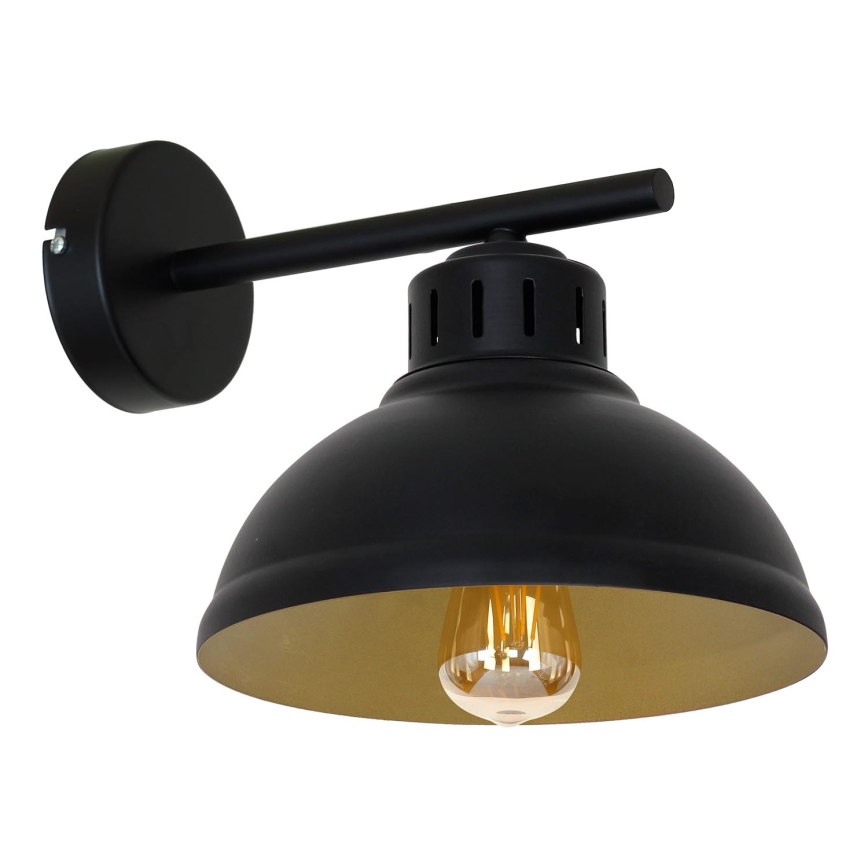 Wandleuchte SVEN 1xE27/15W/230V schwarz/golden