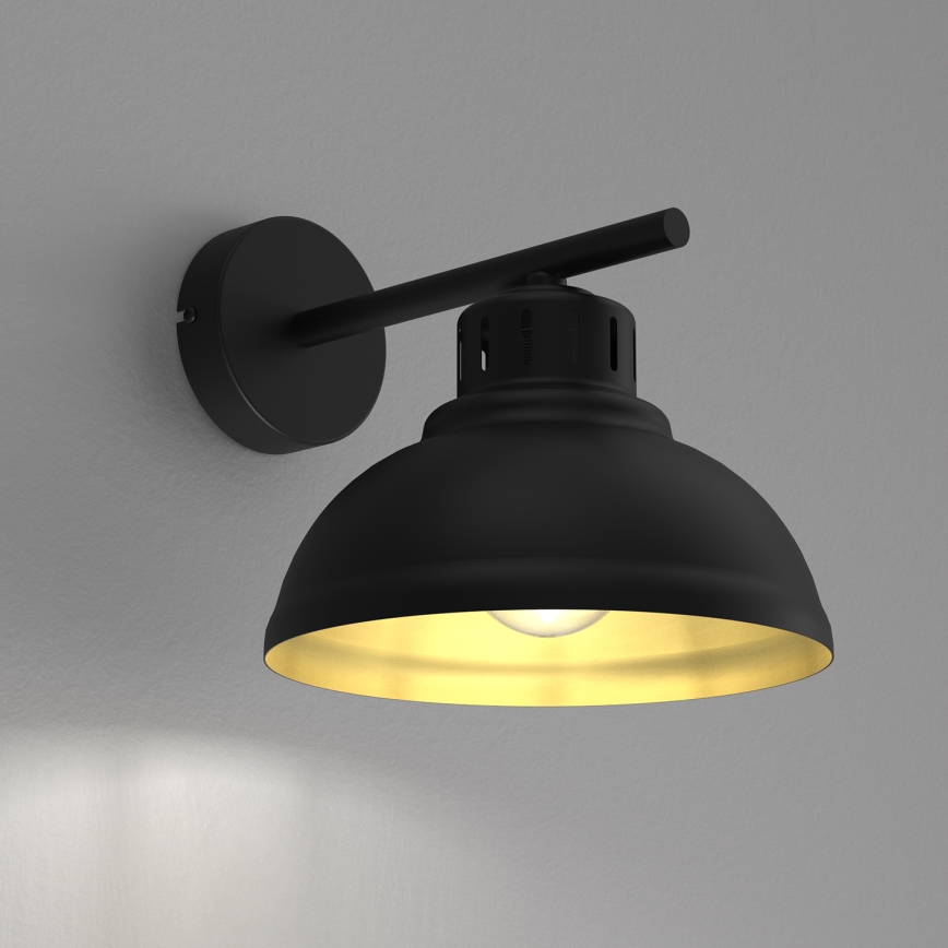 Wandleuchte SVEN 1xE27/15W/230V schwarz/golden