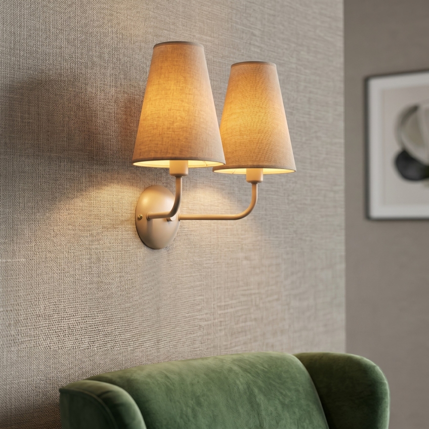 Wandleuchte TORTOLA 2xE14/15W/230V beige