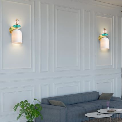 Wandleuchte TROPEA 1xE27/15W/230V gold/rauchrosa/blau/weiß