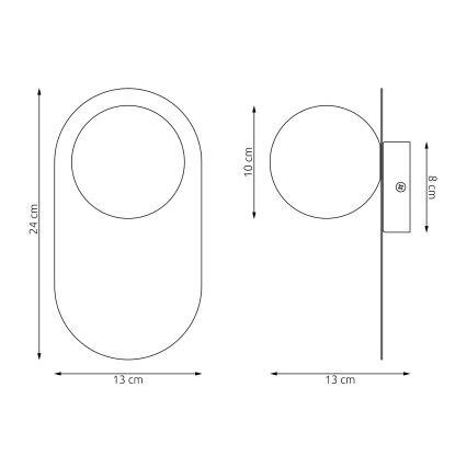 Wandleuchte VIVA 1xG9/8W/230V schwarz