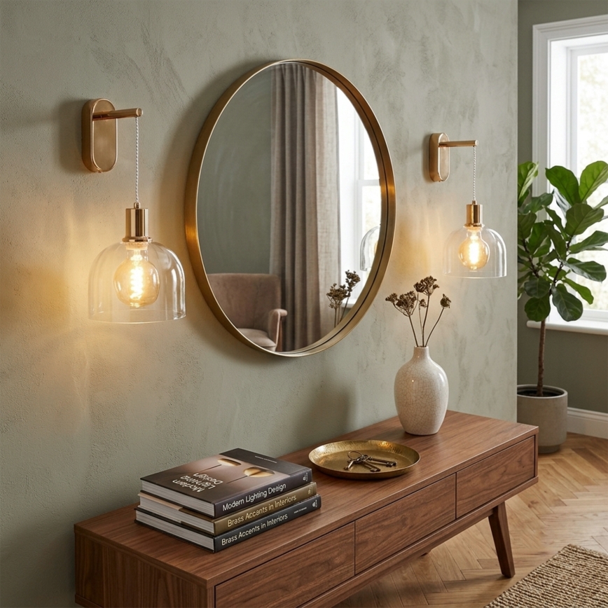 Wandleuchte VIVE 1xE27/15W/230V goldfarben