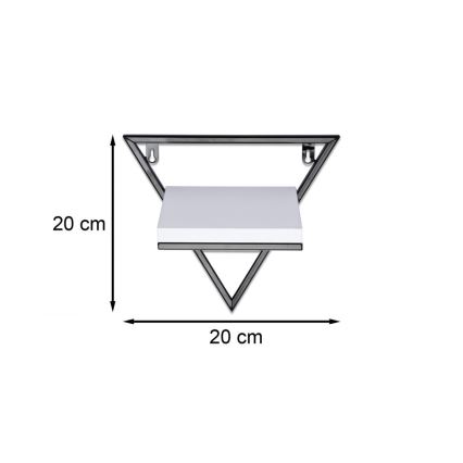 Wandregal 20x20 cm schwarz/weiß