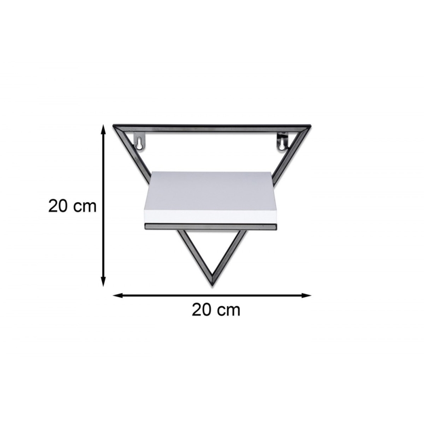 Wandregal 20x20 cm schwarz/weiß