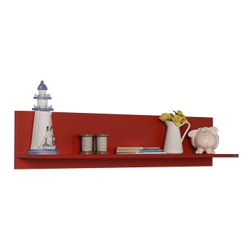 Wandregal 25x120 cm rot