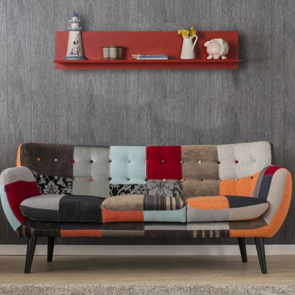 Wandregal 25x120 cm rot